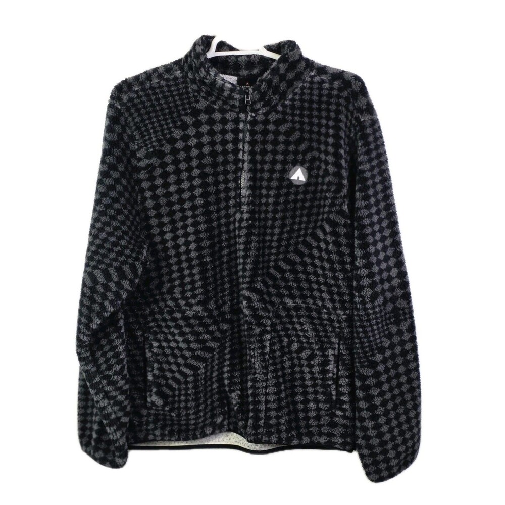 Airwalk Men's 3XL Black & Gray Checkerboard 1/4 Zip Fleece Pullover